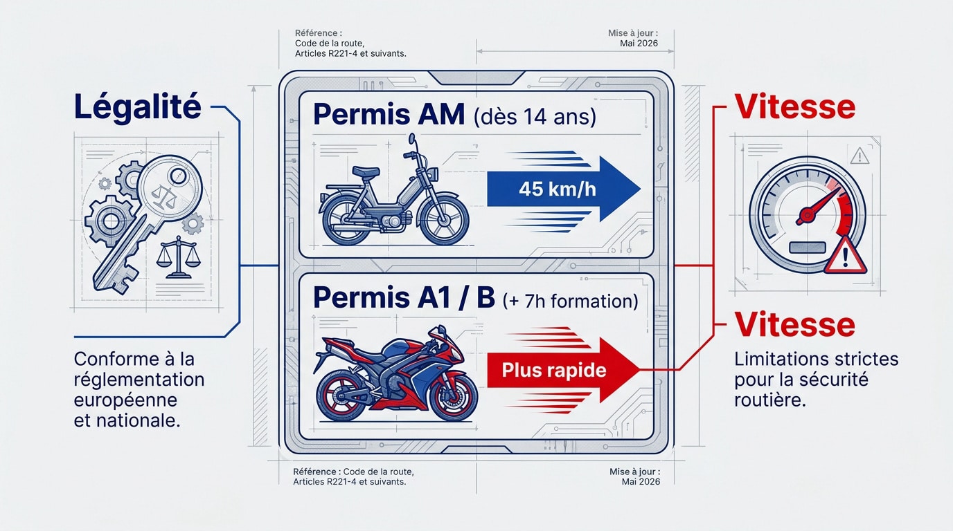 Permis de conduire AM et A1 pour moto électrique Sur-Ron
